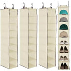 COZONY 3 Pack Hanging Shoe Organizer for Closet, 8-Shelf Storage Holder w/ 2 Hooks, No Tools Needed Installation, Space-Saving Shelf for Shoes&Purses
