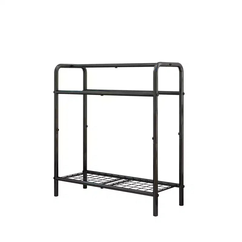 VIYET 30 Porte-serviettes en métal à 3 niveaux, Support de rangement noir autoportant (Organisateur d'affichage pour salle de bain/chambre/piscine)