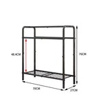 VIYET 30 Porte-serviettes en métal à 3 niveaux, Support de rangement noir autoportant (Organisateur d'affichage pour salle de bain/chambre/piscine)