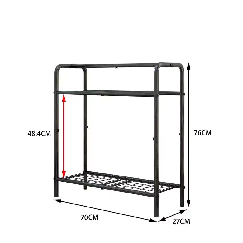 VIYET 30 Porte-serviettes en métal à 3 niveaux, Support de rangement noir autoportant (Organisateur d'affichage pour salle de bain/chambre/piscine)
