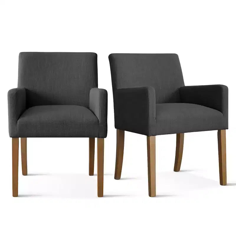 Ensemble de salle à manger 9 pièces avec rallonge, comprenant 6 chaises sans accoudoirs et 2 fauteuils en lin neutre, pieds en bois massif, style moderne-Panipeachy