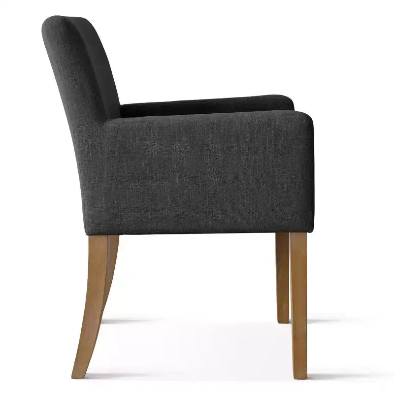 Ensemble de salle à manger 9 pièces avec rallonge, comprenant 6 chaises sans accoudoirs et 2 fauteuils en lin neutre, pieds en bois massif, style moderne-Panipeachy