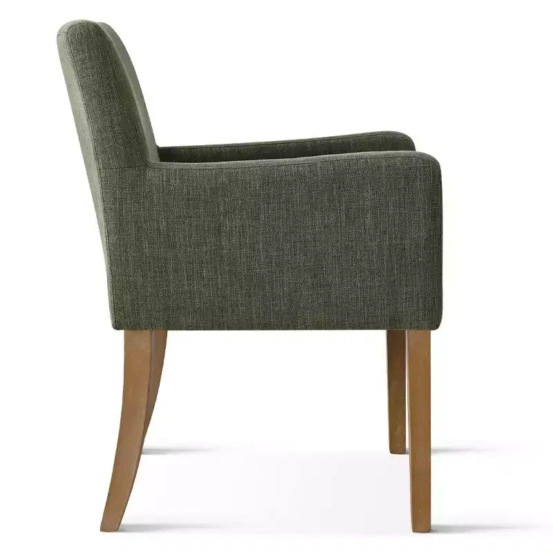 Ensemble de salle à manger 9 pièces avec rallonge, comprenant 6 chaises sans accoudoirs et 2 fauteuils en lin neutre, pieds en bois massif, style moderne-Panipeachy