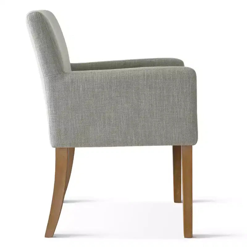 Ensemble de salle à manger 9 pièces avec rallonge, comprenant 6 chaises sans accoudoirs et 2 fauteuils en lin neutre, pieds en bois massif, style moderne-Panipeachy