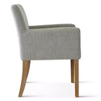 Ensemble de salle à manger 9 pièces avec rallonge, comprenant 6 chaises sans accoudoirs et 2 fauteuils en lin neutre, pieds en bois massif, style moderne-Panipeachy
