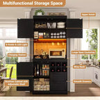 Besiost Meuble de cuisine avec station de recharge, meuble bar à café et à vin