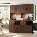 Besiost Meuble de cuisine avec station de recharge, meuble bar à café et à vin