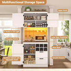Besiost Meuble de cuisine avec station de recharge, meuble bar à café et à vin