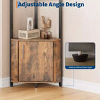 Étagère d'angle à 5 niveaux, pour chambre et salon, bibliothèque d'angle industrielle pour bureau à domicile, cuisine, salle de bain