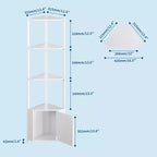 Étagère d'angle à 5 niveaux, pour chambre et salon, bibliothèque d'angle industrielle pour bureau à domicile, cuisine, salle de bain