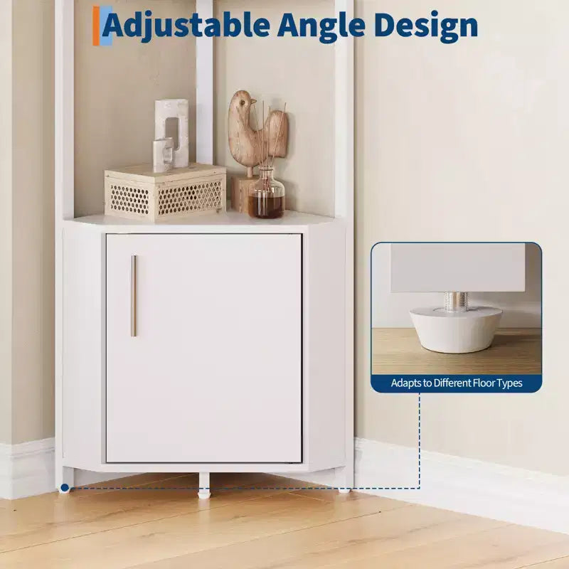 Étagère d'angle à 5 niveaux, pour chambre et salon, bibliothèque d'angle industrielle pour bureau à domicile, cuisine, salle de bain