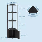 Étagère d'angle à 5 niveaux, pour chambre et salon, bibliothèque d'angle industrielle pour bureau à domicile, cuisine, salle de bain
