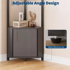 Étagère d'angle à 5 niveaux, pour chambre et salon, bibliothèque d'angle industrielle pour bureau à domicile, cuisine, salle de bain