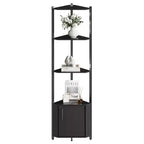 5 Tier Corner Shelf Stand, for Bedroom & Living Room, Industrial Corner Bookshelf for Home Office, Kitchen, Bathroom