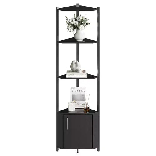 5 Tier Corner Shelf Stand, for Bedroom & Living Room, Industrial Corner Bookshelf for Home Office, Kitchen, Bathroom