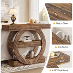 Lantine Table Console de Ferme 104,9 cm, Table d'Entrée Étroite à 3 Niveaux avec Étagères de Rangement pour Canapé, Couloir, Hall, Salon, Marron Rustique