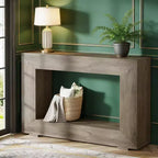 Console de ferme, table de canapé rustique en bois avec rangement pour entrée