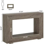 Console de ferme, table de canapé rustique en bois avec rangement pour entrée