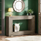 Console de ferme, table de canapé rustique en bois avec rangement pour entrée