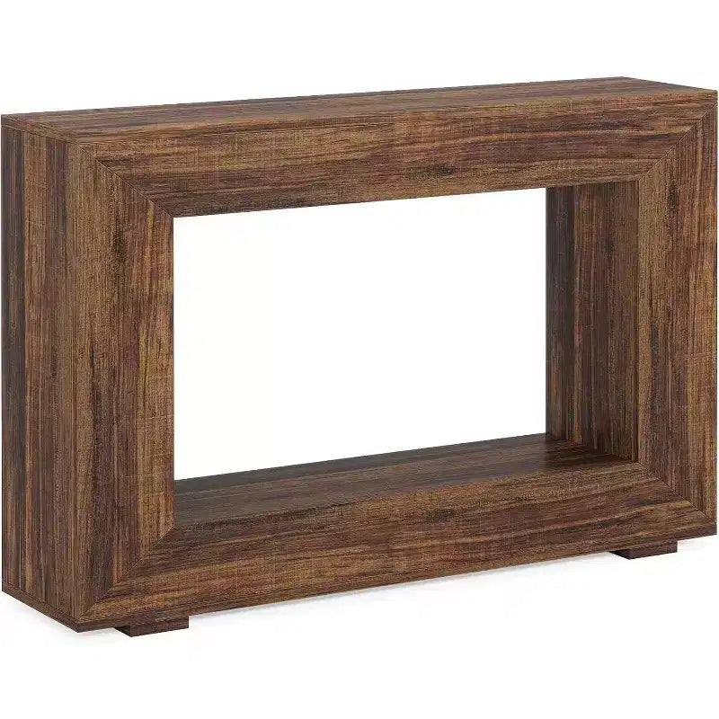 Console de ferme, table de canapé rustique en bois avec rangement pour entrée