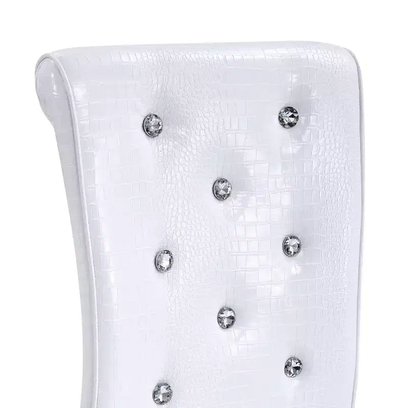 Lot de 4 Chaises de Salle à Manger Rembourrées en Similicuir avec Détails de Boucle en Cristal et Pieds en Métal Durables