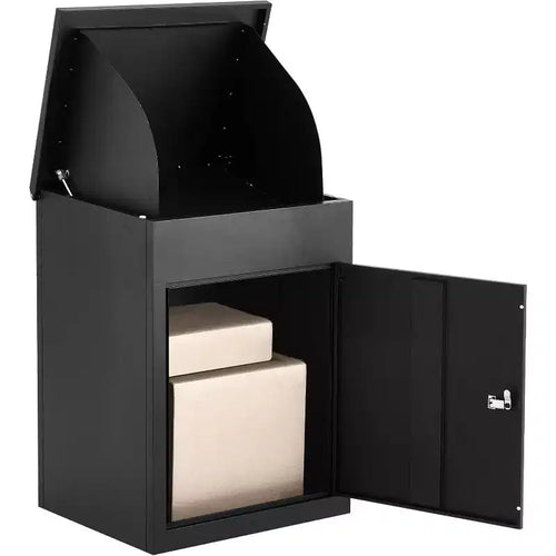 43.3 Boîtes de livraison de colis extérieures, Boîte de dépôt de colis grande taille en acier galvanisé à fixer au mur/sol pour véranda, bord de trottoir, clôture