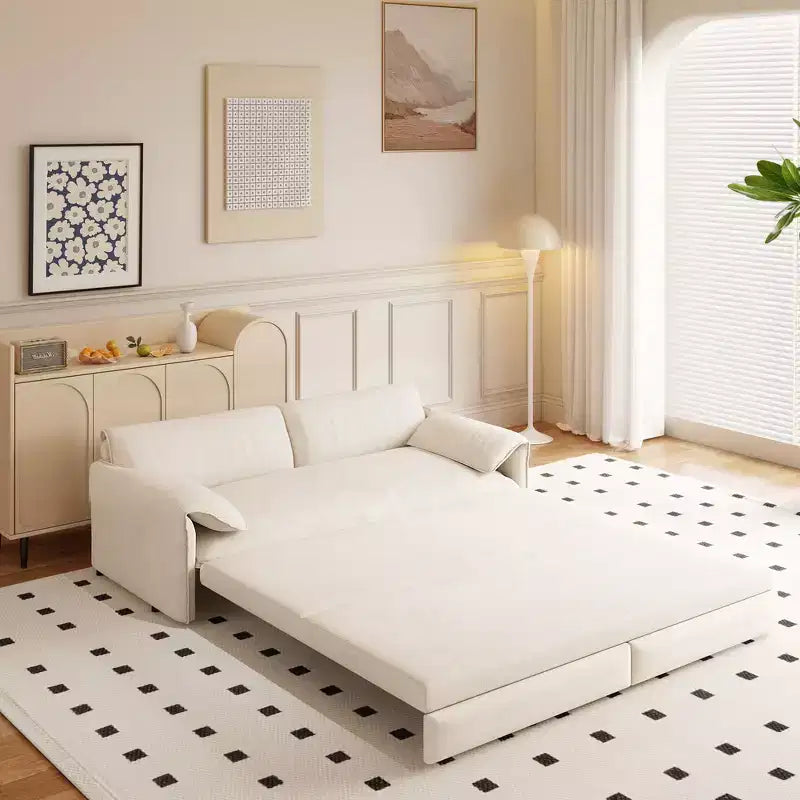 Canapé-lit Whisen 3 en 1 en velours Queen Size et canapé-lit convertible 66 Queen Size avec poches de rangement latérales (version améliorée)