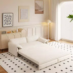 Canapé-lit Whisen 3 en 1 en velours Queen Size et canapé-lit convertible 66 Queen Size avec poches de rangement latérales (version améliorée)