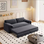 Canapé-lit Whisen 3 en 1 en velours Queen Size et canapé-lit convertible 66 Queen Size avec poches de rangement latérales (version améliorée)