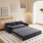 Canapé-lit Whisen 3 en 1 en velours Queen Size et canapé-lit convertible 66 Queen Size avec poches de rangement latérales (version améliorée)