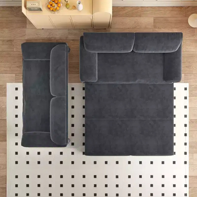 Canapé-lit Whisen 3 en 1 en velours Queen Size et canapé-lit convertible 66 Queen Size avec poches de rangement latérales (version améliorée)