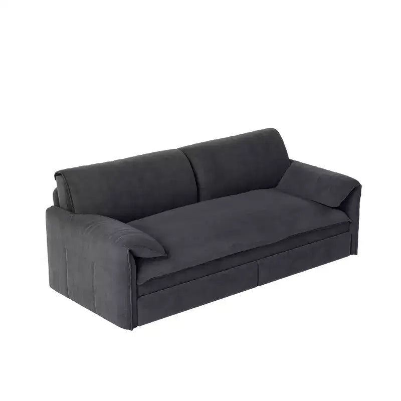 Canapé-lit Whisen 3 en 1 en velours Queen Size et canapé-lit convertible 66 Queen Size avec poches de rangement latérales (version améliorée)
