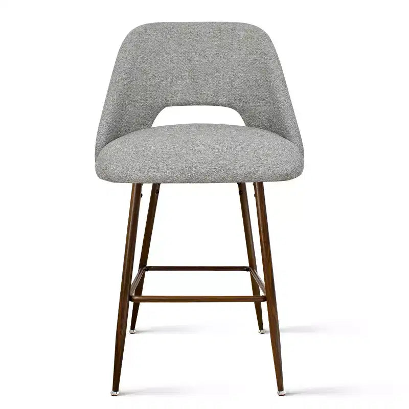 Lot de 3 tabourets de bar de hauteur comptoir du milieu du siècle, chaises d'îlot de cuisine rembourrées de 26 po avec pieds en métal finition noyer - Panipeachy