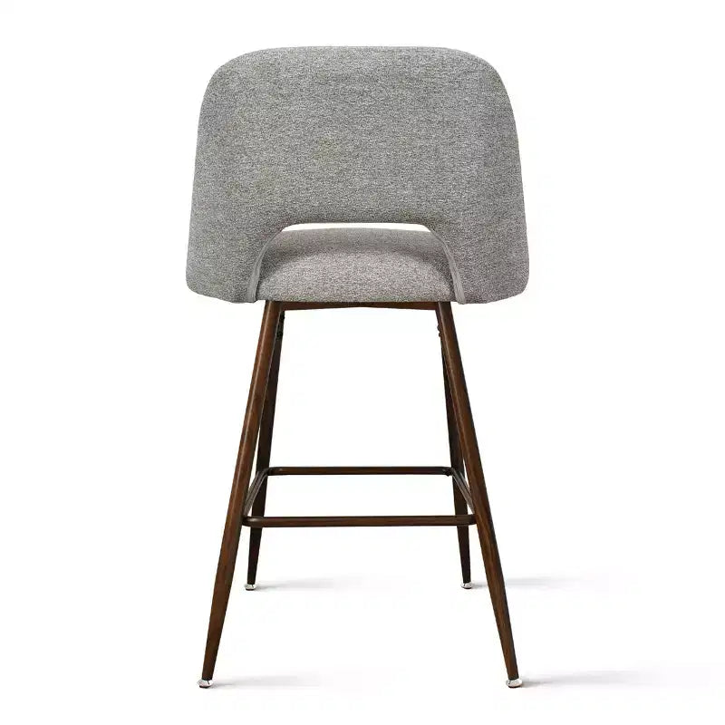 Lot de 3 tabourets de bar de hauteur comptoir du milieu du siècle, chaises d'îlot de cuisine rembourrées de 26 po avec pieds en métal finition noyer - Panipeachy