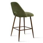 Lot de 3 tabourets de bar de hauteur comptoir du milieu du siècle, chaises d'îlot de cuisine rembourrées de 26 po avec pieds en métal finition noyer - Panipeachy