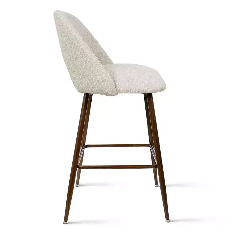 Lot de 3 tabourets de bar de hauteur comptoir du milieu du siècle, chaises d'îlot de cuisine rembourrées de 26 po avec pieds en métal finition noyer - Panipeachy