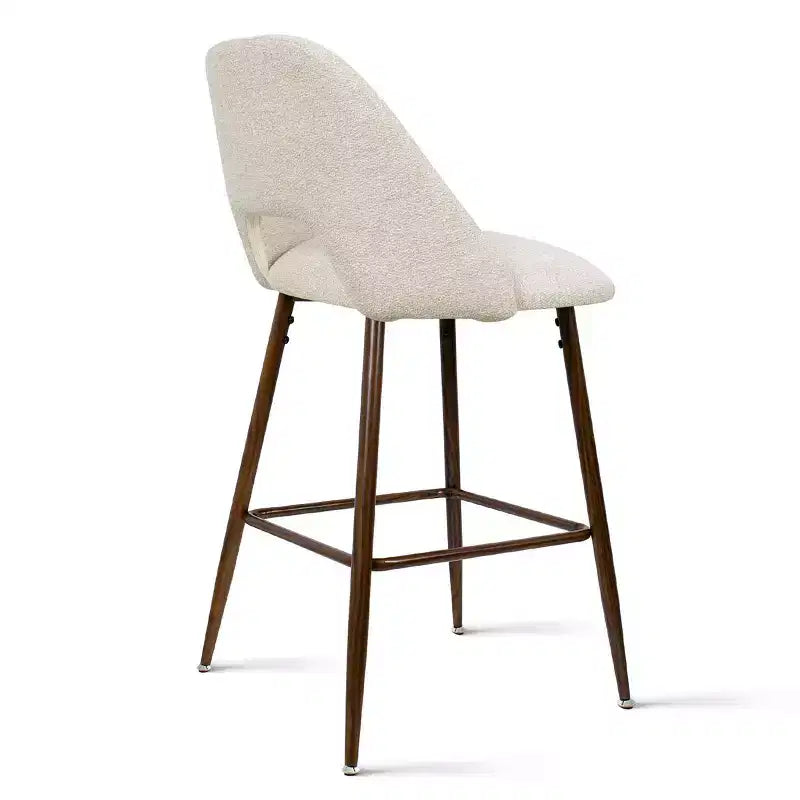 Lot de 3 tabourets de bar de hauteur comptoir du milieu du siècle, chaises d'îlot de cuisine rembourrées de 26 po avec pieds en métal finition noyer - Panipeachy