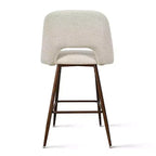 Lot de 3 tabourets de bar de hauteur comptoir du milieu du siècle, chaises d'îlot de cuisine rembourrées de 26 po avec pieds en métal finition noyer - Panipeachy