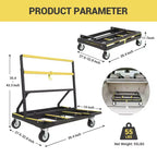 Chariot à plaques de plâtre pliant COZONY, capacité de 2200 lb, chariot de transport de panneaux extensible avec 4 roulettes pivotantes, pour plaques de plâtre, contreplaqué et bois d'œuvre