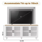 Meuble TV GDFStudio Keith pour téléviseur jusqu'à 70 po avec étagères réglables et rangement