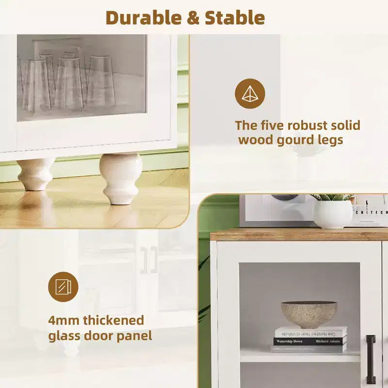 Meuble TV GDFStudio Keith pour téléviseur jusqu'à 70 po avec étagères réglables et rangement