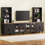 Meuble TV GDFStudio Keith pour téléviseur jusqu'à 70 po avec étagères réglables et rangement