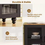 Meuble TV GDFStudio Keith pour téléviseur jusqu'à 70 po avec étagères réglables et rangement