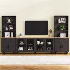 GDFStudio Keith Farmhouse TV Entertainment Center Up to 70 with Adjustable Shelves and Storage