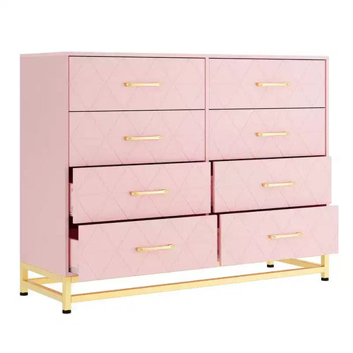 Commode haute moderne en bois à 8 tiroirs, glissières à fermeture douce et kit anti-basculement, meuble de rangement peu encombrant pour chambre, placard, enfants et chambre de bébé
