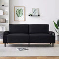 Contemporary 3-Seater Reclining Sofa for Living Room - Soft Cushioned Fabric Couch with Armrests, Storage Bag, Cup Holders - Easy to Assemble