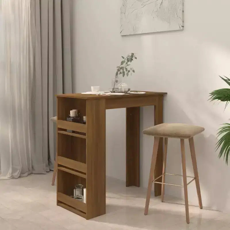 Table de bar avec étagère de rangement - Design moderne pour salle à manger et cuisine