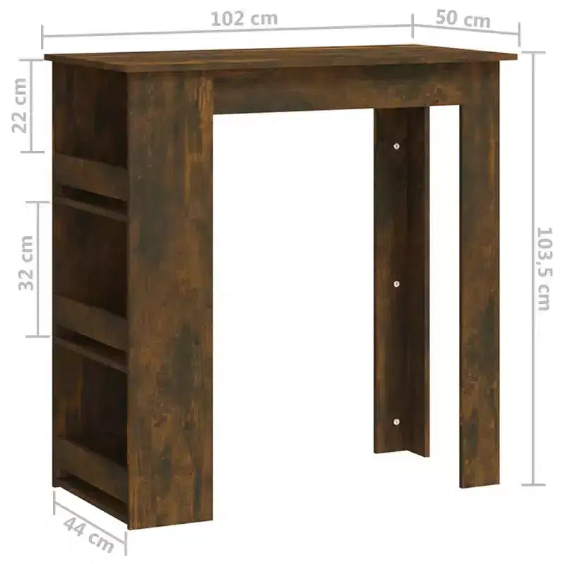 Table de bar avec étagère de rangement - Design moderne pour salle à manger et cuisine