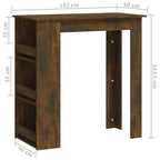 Table de bar avec étagère de rangement - Design moderne pour salle à manger et cuisine