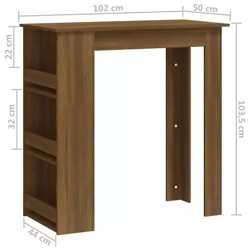 Table de bar avec étagère de rangement - Design moderne pour salle à manger et cuisine